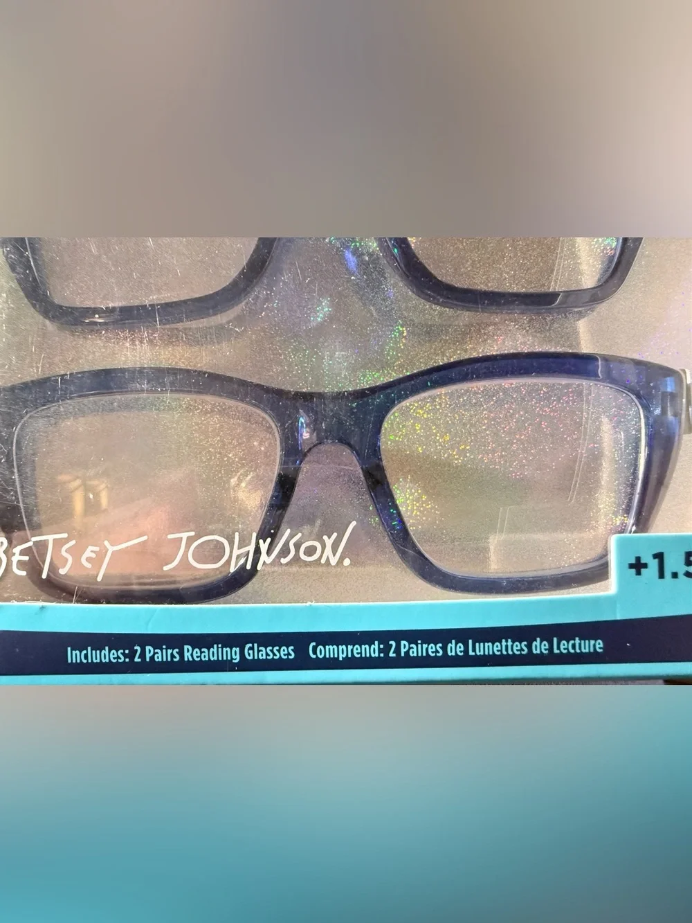 Betsey Johnson Reading Glasses +1.50 Blue Two Pairs